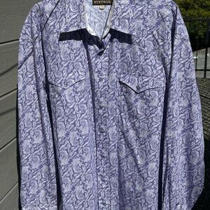 Stetson snap button long sleeve dress/ men’s Western shirt, xl